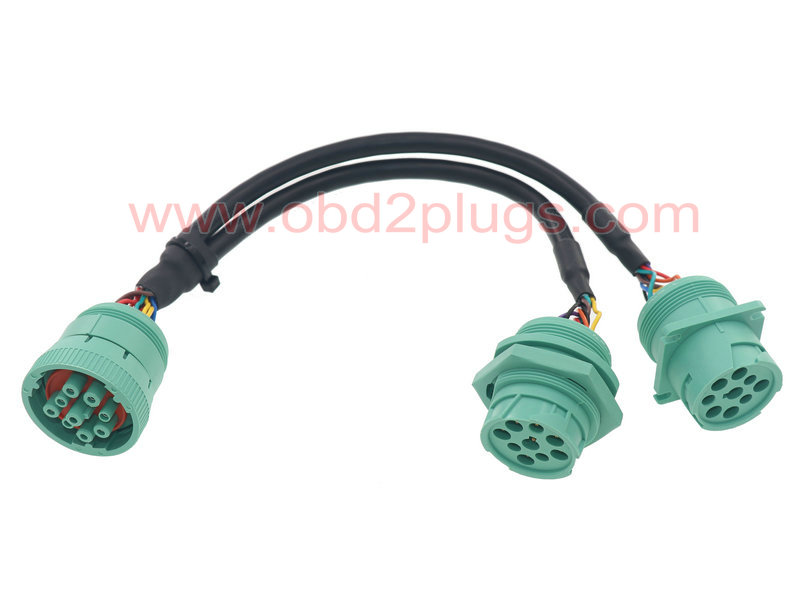 J1939-9Pin Type 2 splitter cable with Jamnut,L=1ft