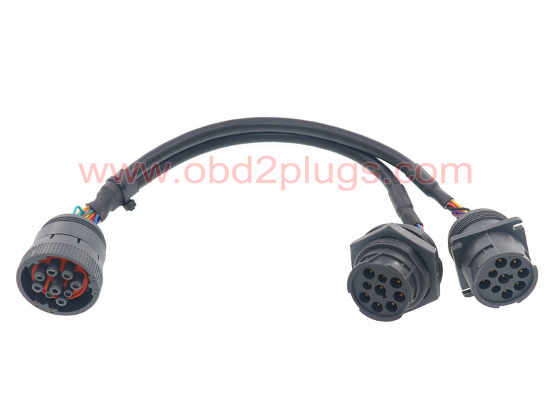 J1939-9Pin splitter cable with Jamnut,L=1ft